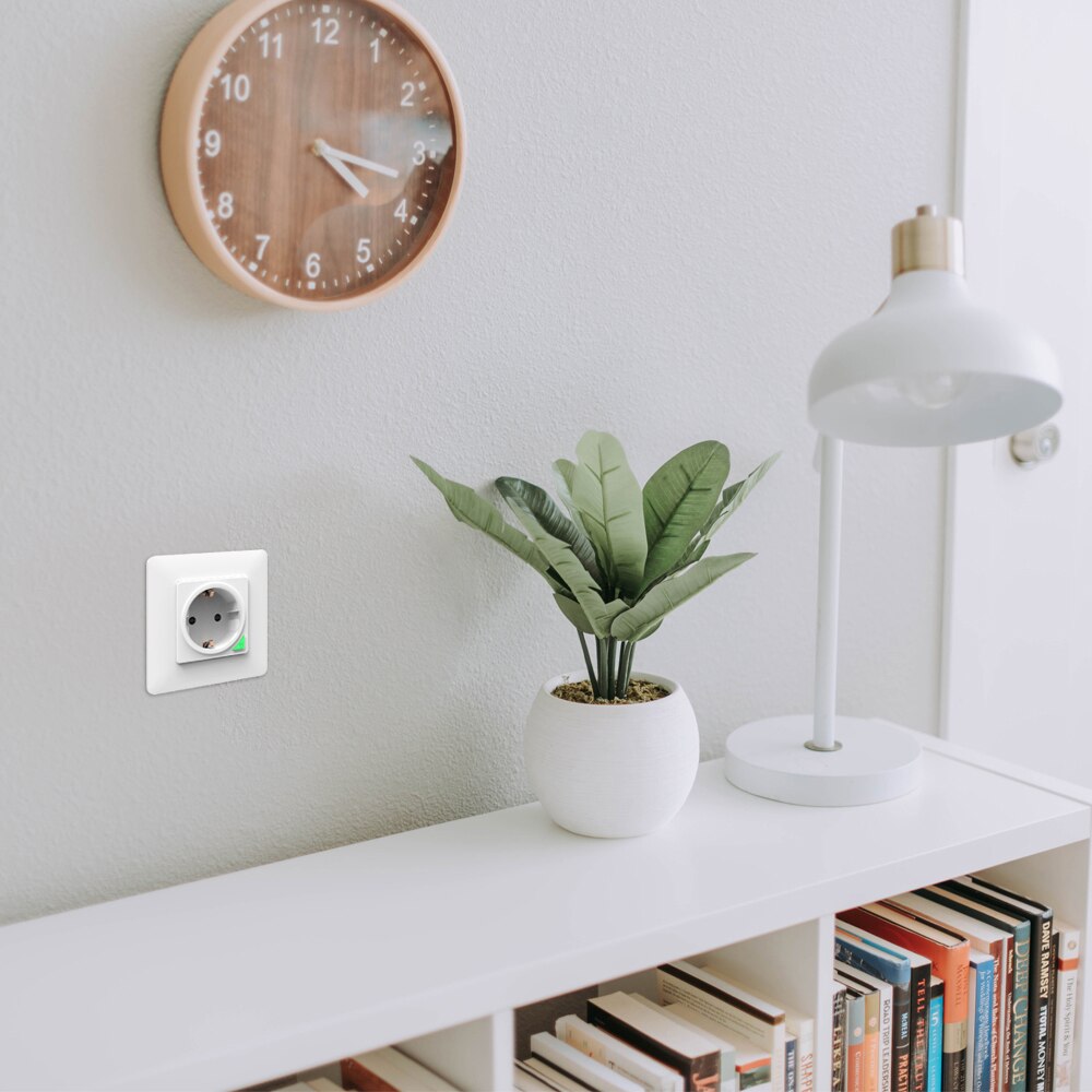 Smart Socket EU Wifi Muur Gemonteerde Power Panel Afstandbediening Met Knop Werk Met Alexa Google Assistent
