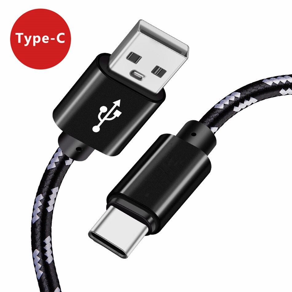 Für Samsung Galaxy Tab S5e Tab EINE 10,5 S10 A51 Hinweis 10 OnePlus 7 Ehre 20 9 2,1 EINE Schnelle ladegerät 3M Nylon Cord USB Typ C Daten Kabel: Black / 300 CM