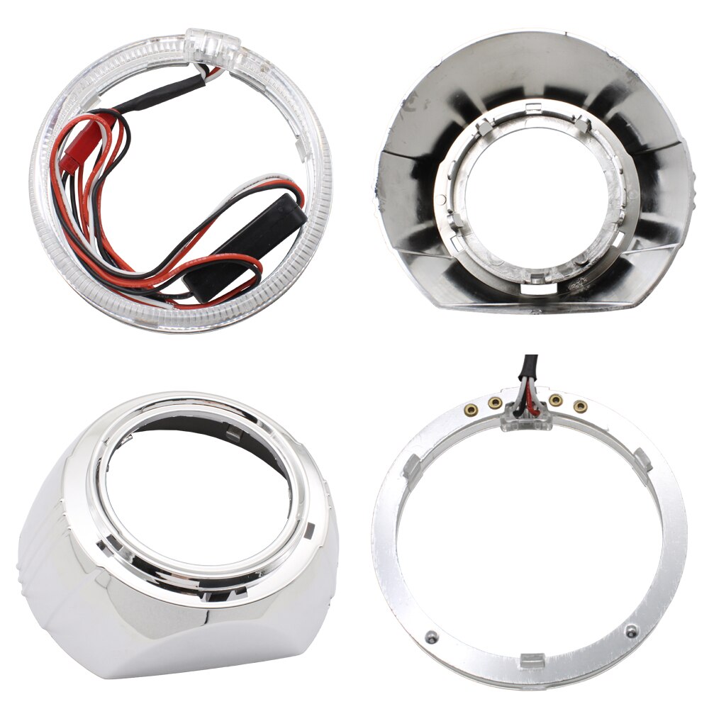 Taochis 3.0 tommer bi-xenon stor s-max shroud angel eyes led billykter rød hvit blå for bi xenon bi led projektorlinse