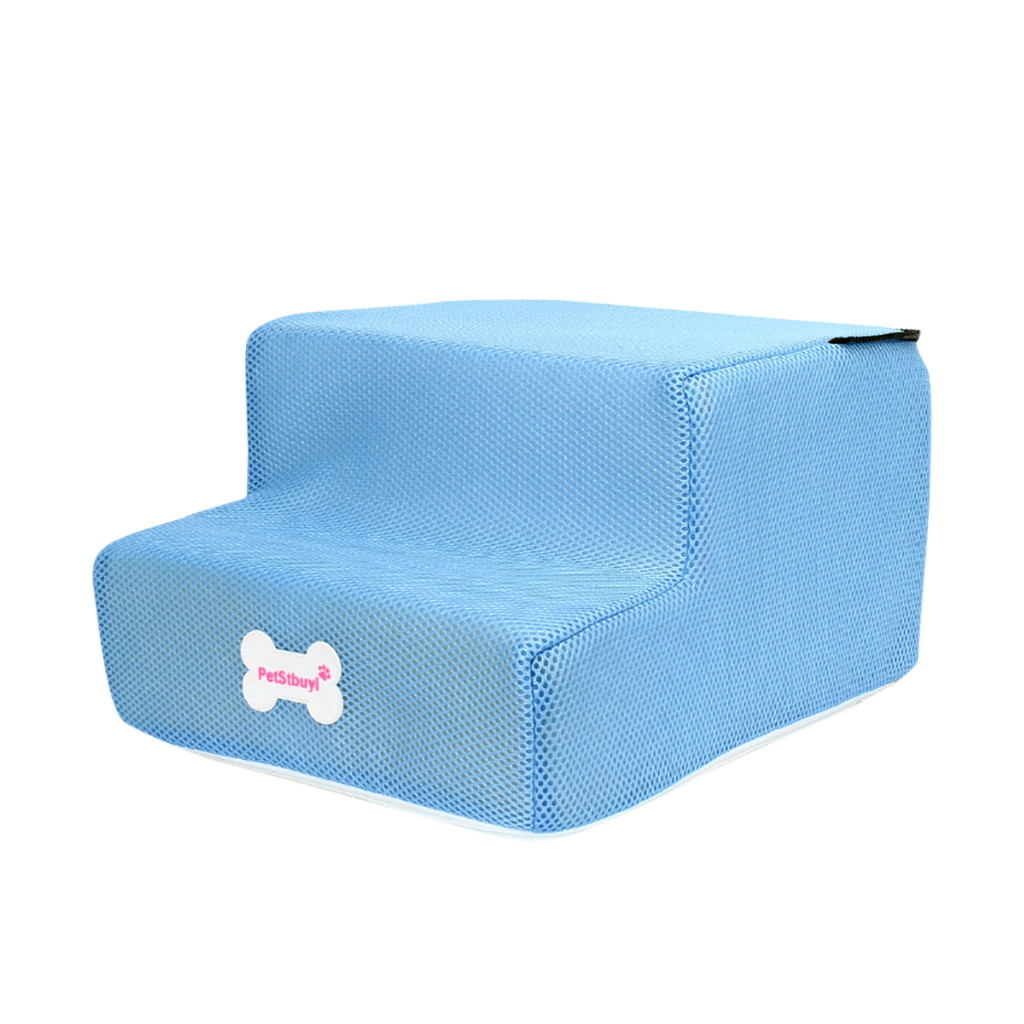 Hond Huis Hond Trappen Huisdier 3 Stappen Trap voor Kleine Hond Kat Pet Ramp Ladder Anti-slip Verwijderbare honden Bed Trappen FW3: Blue