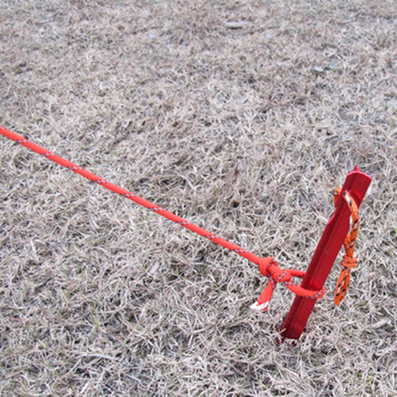 Lichtmetalen Tent Nagel 18Cm Aluminium Driezijdige Grondspijker Buitentent Pin Met Touw