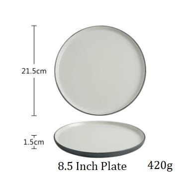 1 Pc Europese Stijl Keramische Retro Plaat Tablewar Platte Schijf Western Restaurant Schotel Ronde Plaat Schotel: 8.5 Inch Plate