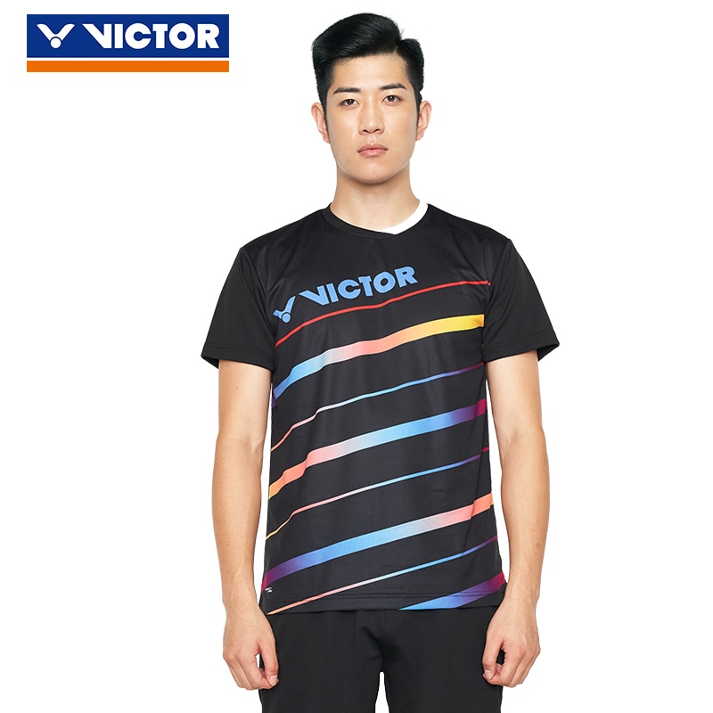 Victor Men Badminton T Shirts Quick Dry Sportswear For Fitness Short Sleeve Clothes