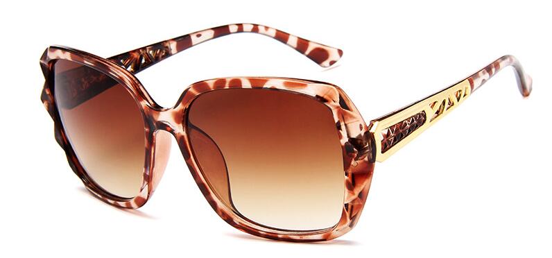 Dcm overdimensionerede firkantede solbriller kvinder sommer gradient stor stil klassiske sol solbriller  uv400: C7 leopard