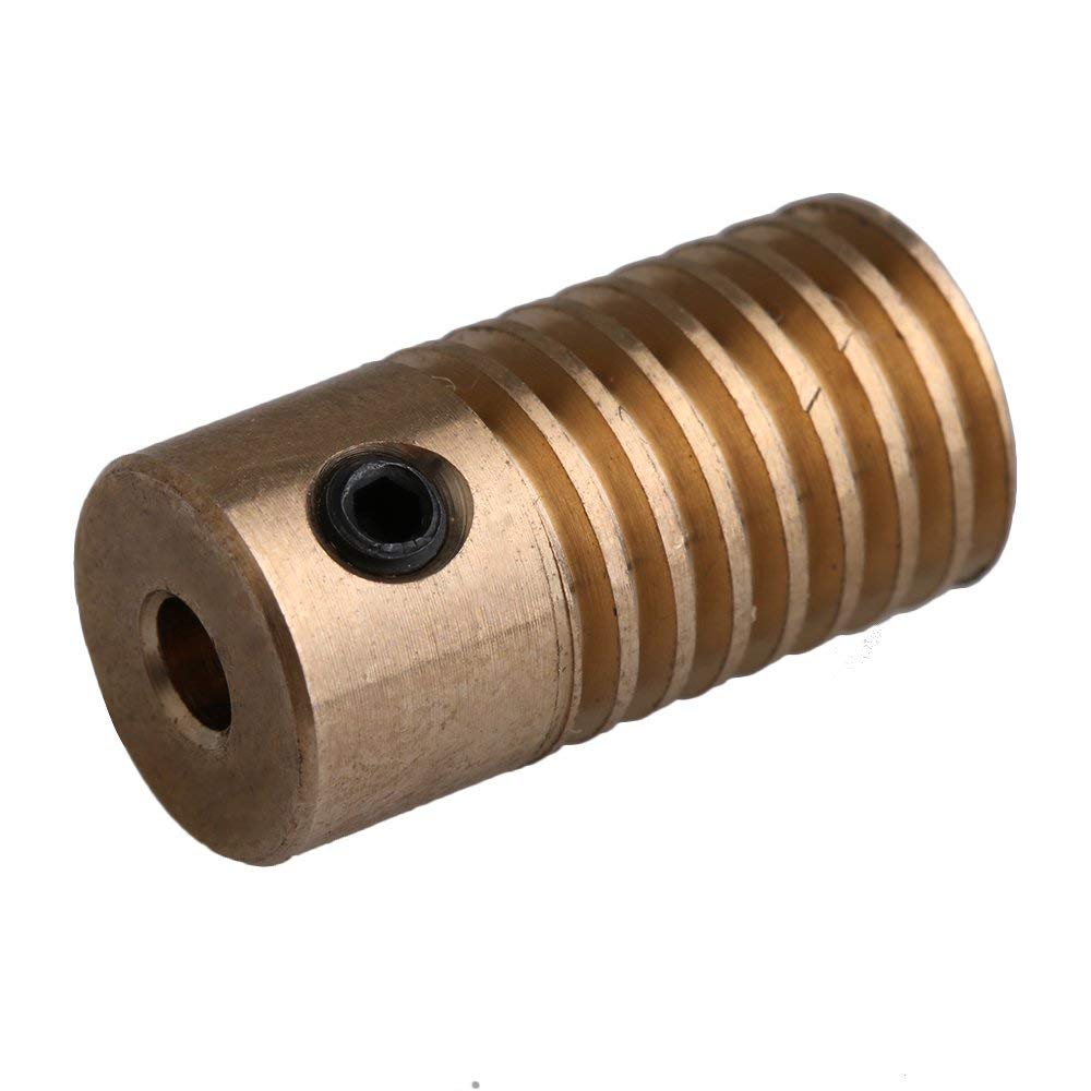Gult 0.5 modul 5mm skrog diameter rote snekkedrevaksel til snekkhjul til drivgirboks (indre diameter 3mm 4mm 5mm 6mm))