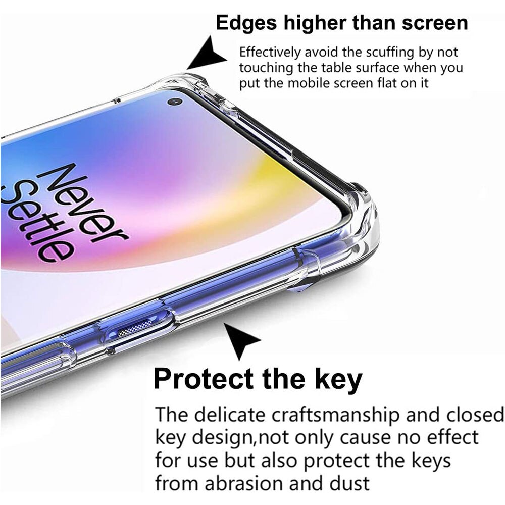 Anti Fallen Klar Fall Für Oneplus 8 T 9 One Plus 8 Pro 7 7T 6 8 T Nord n10 N100 5G Transparent Silikon Abdeckung Telefon Zubehör