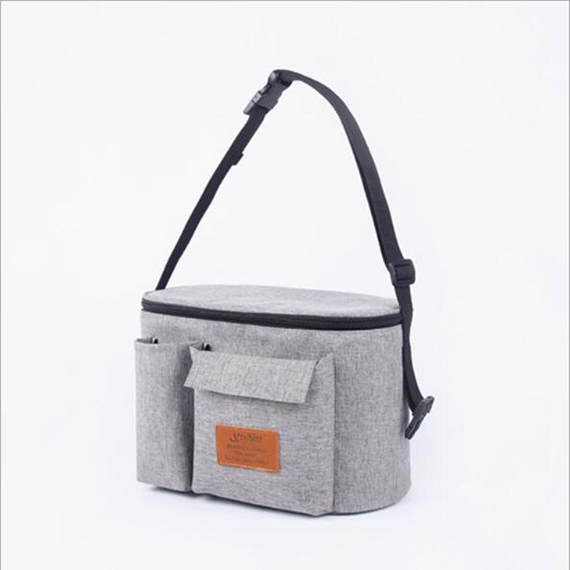 Baby Stroller Organizer Bag Nappy Bags Large Capacity Waterproof Solid Color Mummy Diaper Bag Hanging Carriage Pram Buggy Cart: Big Grey