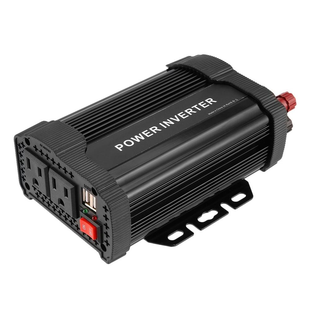 P-series 1500W Portable Car Power Inverter DC12V to AC110V Solar Inverter Modified Charger for TV DVD Player Black