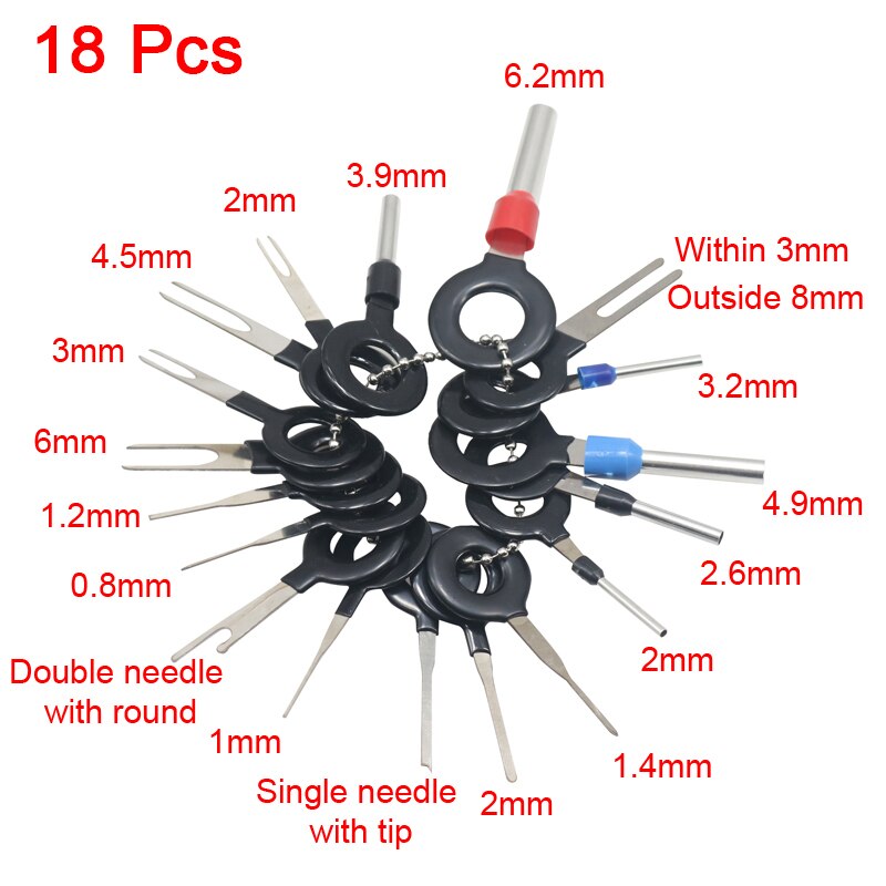 18 Pcs Electrical Wire Puller Hand Tools Kit Car Plug Terminal Removal Tool Pin Needle Retractor Pick