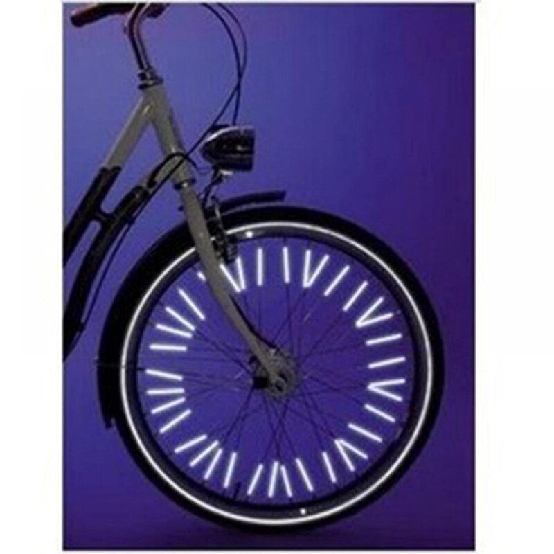 Heißer AD-24Stücke Fahrrad Mountainbike Reiten Rad Felge Sprach Berg Clip Rohr Warnung Licht Streifen Reflektor Reflektierende draussen 8C