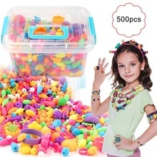 500 stuks pop snap kralenset herbruikbare diy ketting armband ring peuter speelgoed maken ketting armband en ring voor meisjes