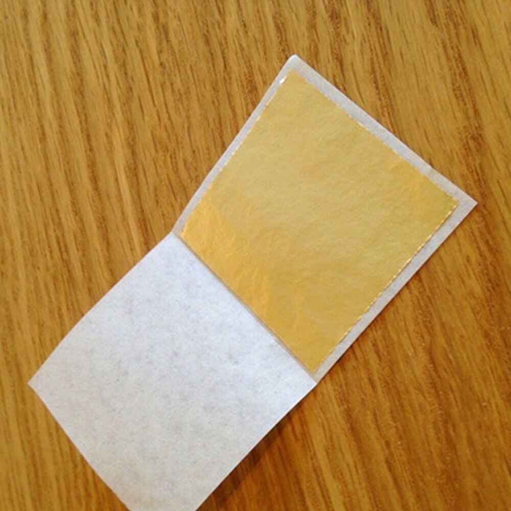 100X Imitation Gold Leaf Sheets Practical K Pure Shiny Gold Leaf For Art Crafts Framing Handicrafts Gilding Decoration: Default Title