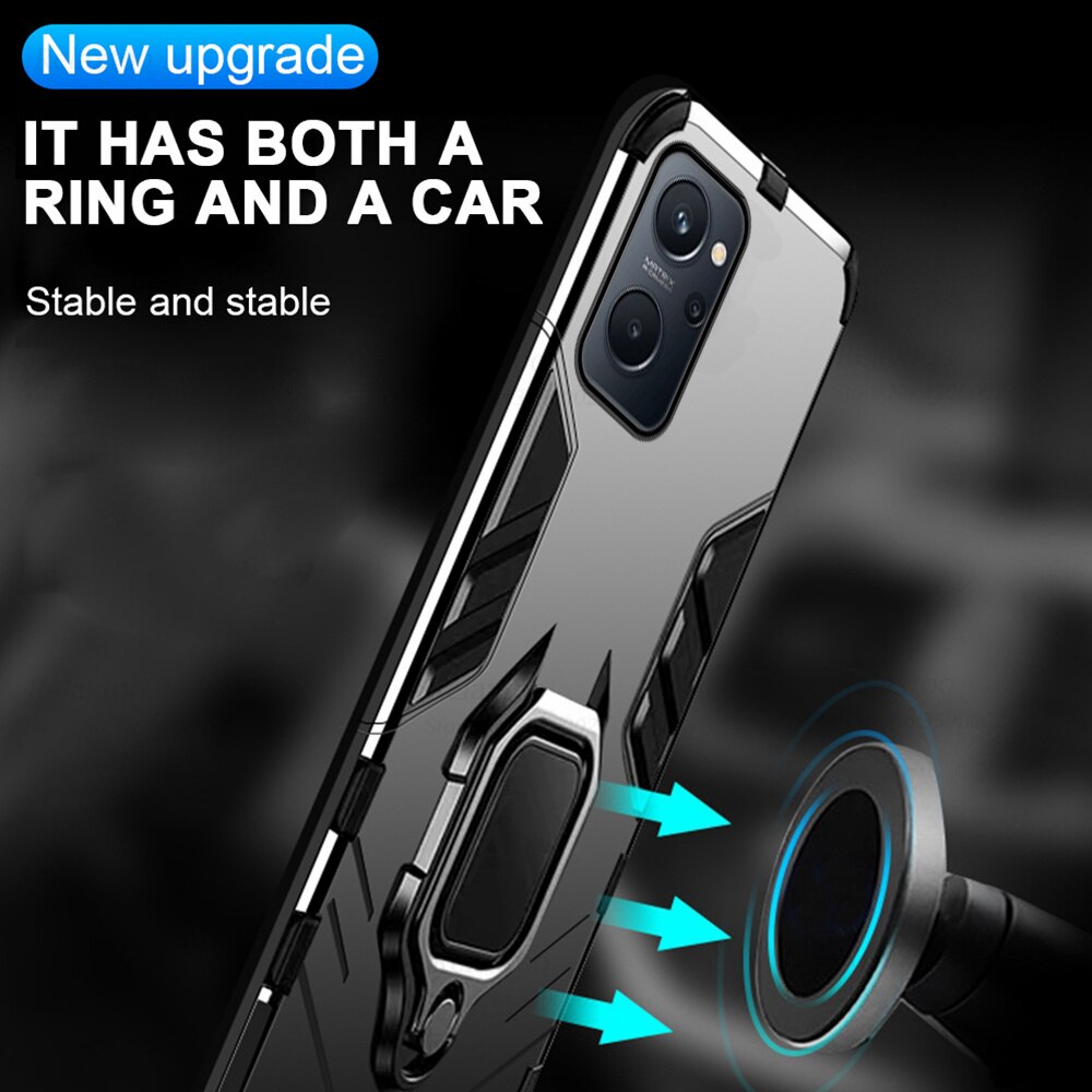 Für Realme 9i fallen Rügestochen Stoßfest Telefon Abdeckung Für Realme9i Realmi Realmy 9i 9 ich i9 4G Auto Magnetische Halfter Ring Schützen Fundas