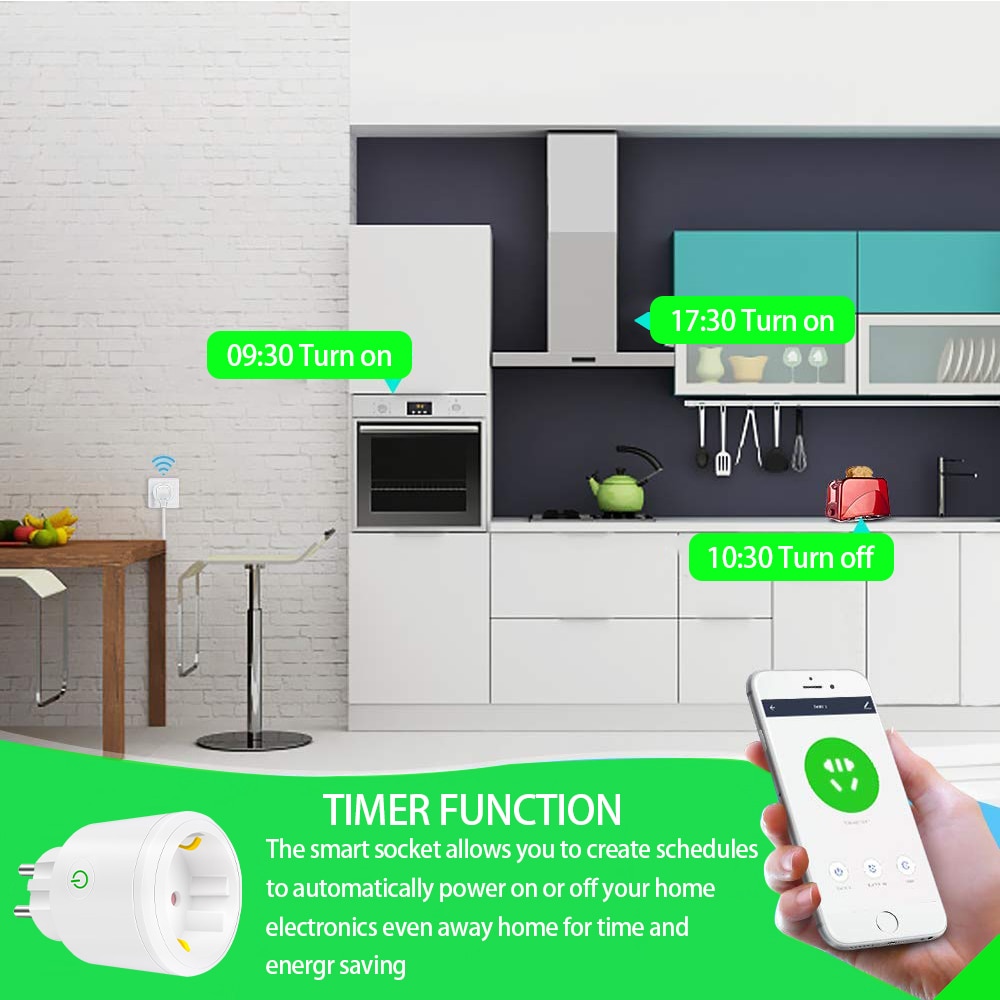 Inteligentna Wtyczka Wi-Fi 16A - Zdalne Sterowanie - Kompatybilna z Alexa i Google Home