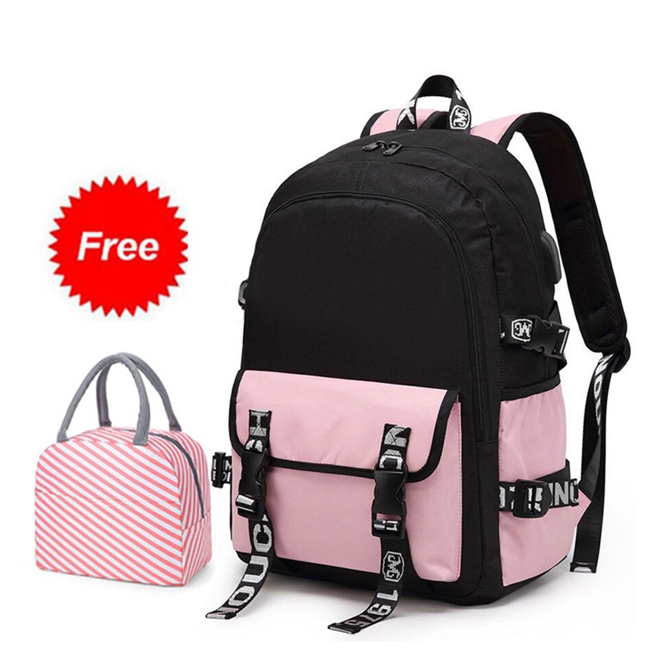 Léger Oxford adolescent sacs à dos pour filles école sac à dos étanche enfants cartable enfants Bookbag sac à dos de promenade décontracté: Pink