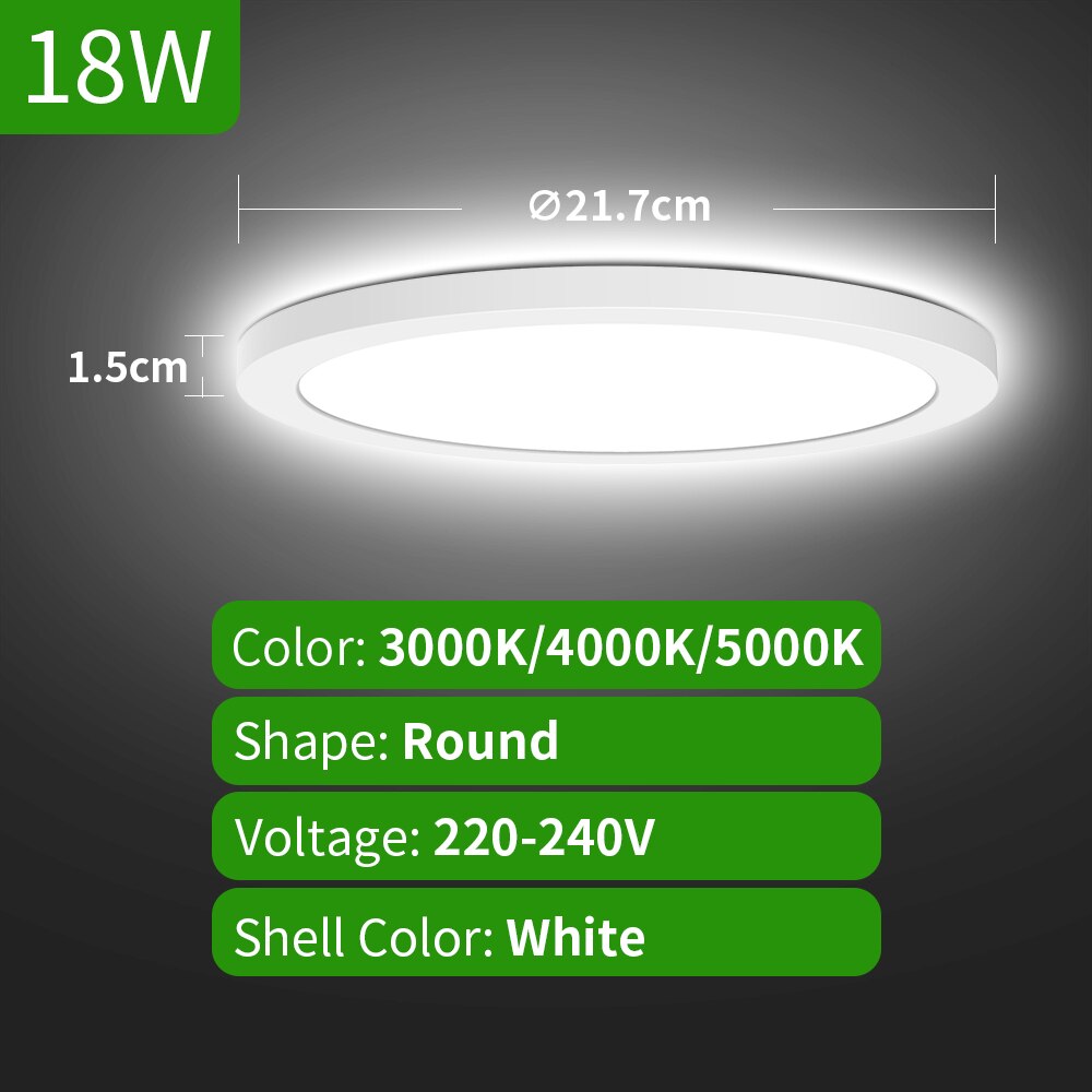 Led Plafond Verlichting 3CCT 18W 24W Moderne Opbouw Led-paneel Plafondlamp Voor Woonkamer Verlichting Armatuur: 18W 3CCT Round