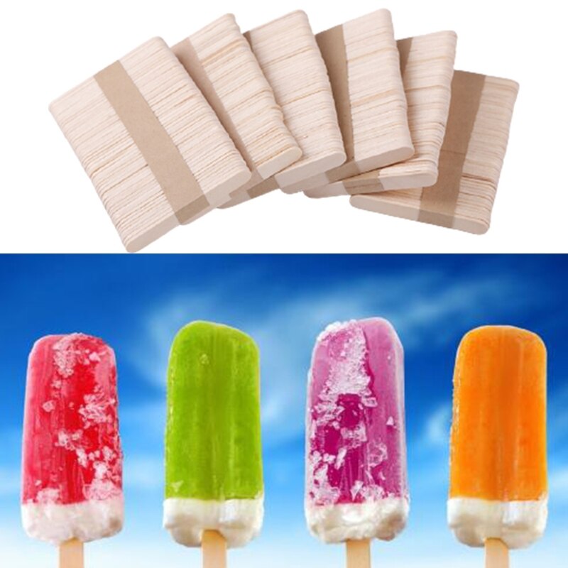 Paletas de madera multiusos, palitos de paletas caseros, materiales de artesanía artesanal de grado alimenticio