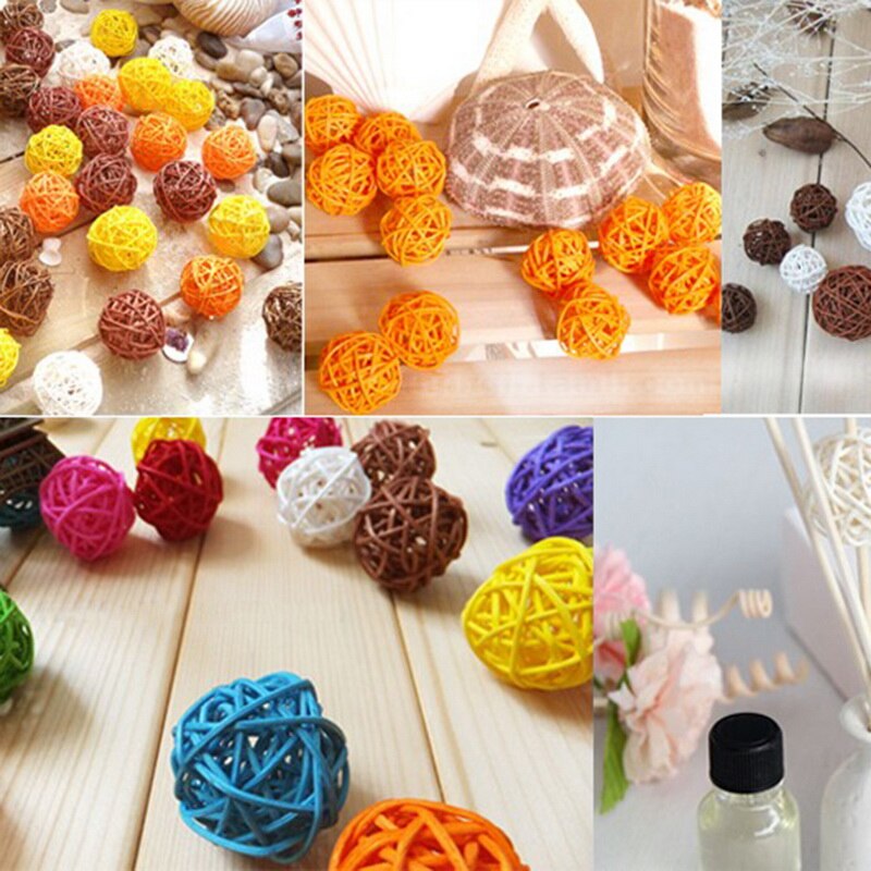 20pcs 3cm Multicolor Sepak Takraw Rattan Ball Birthday Party Decor Wedding Decorations Christmas Home Craft Ornament Baby Toys