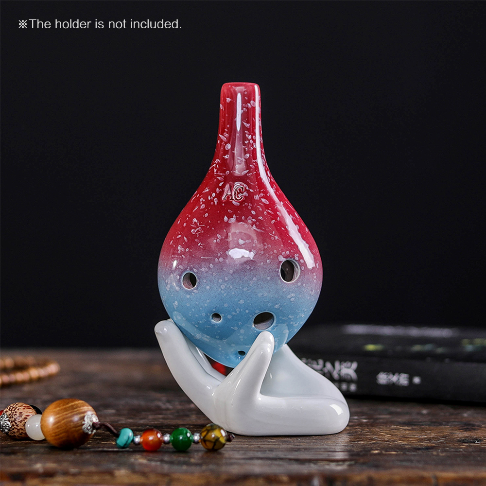 6 hulls keramiske ocarina alt c vinflaske stil musikkinstrument med lanyard note for musikkelskere og lærende