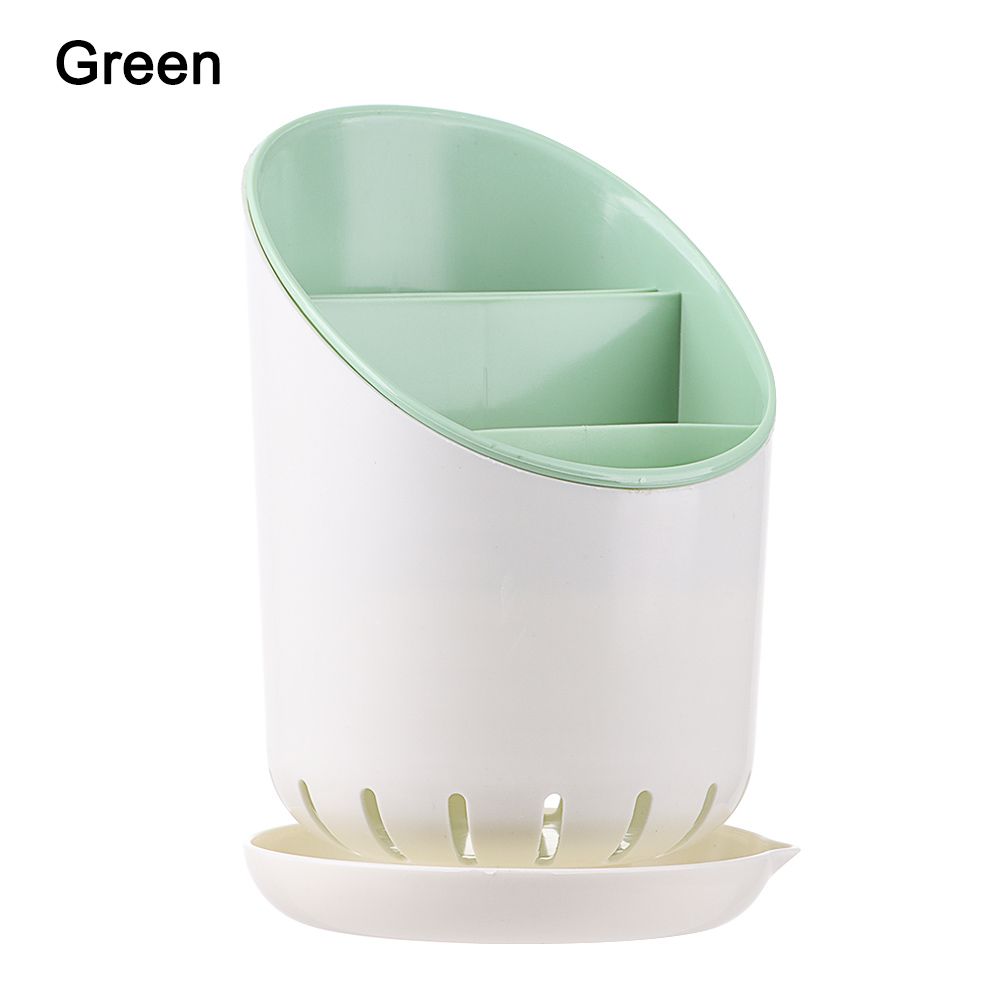 For Table Spoon Plastic Drainer Easy To Clean Home Storage Kitchen Tool Tableware Container Cutlery Storage Holder: green