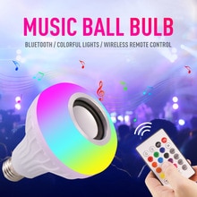 E27 Draadloze Bluetooth LED Lamp Smart Led Muziekspeler Audio Lamp met Afstandsbediening 12 W RGB Kleurrijke Muziek gloeilampen