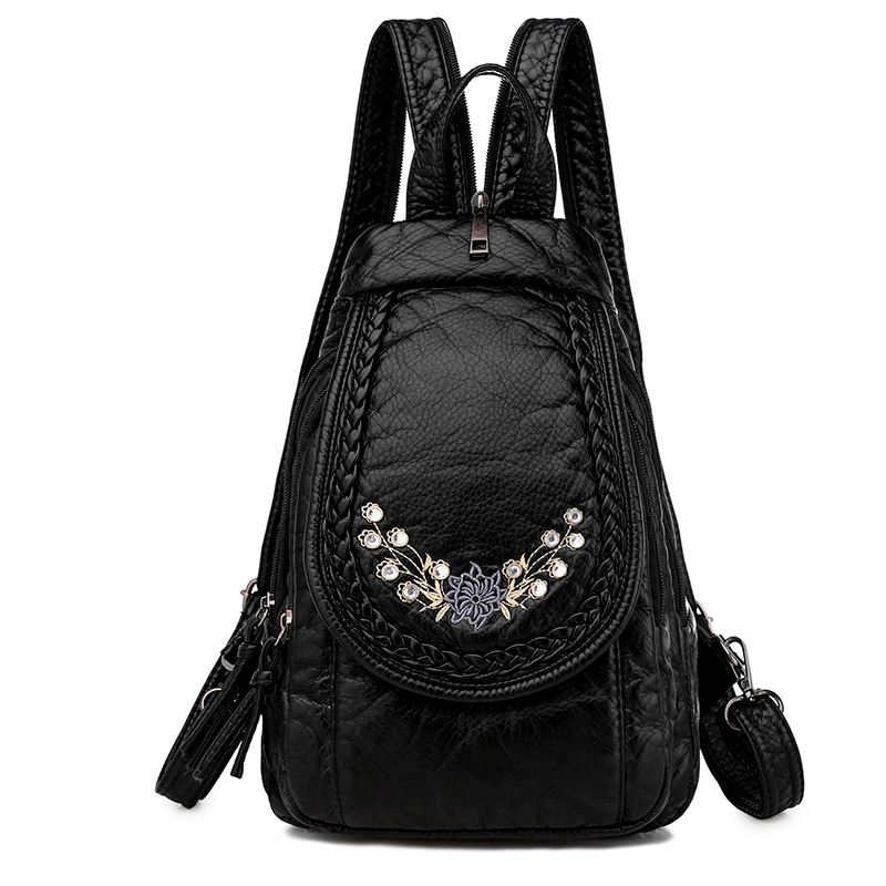 2020 mulheres mochilas de couro macio bolsa de ombro viagem senhoras bagpack sacos de escola para meninas alta qualidade sac a dos feminino novo: style1