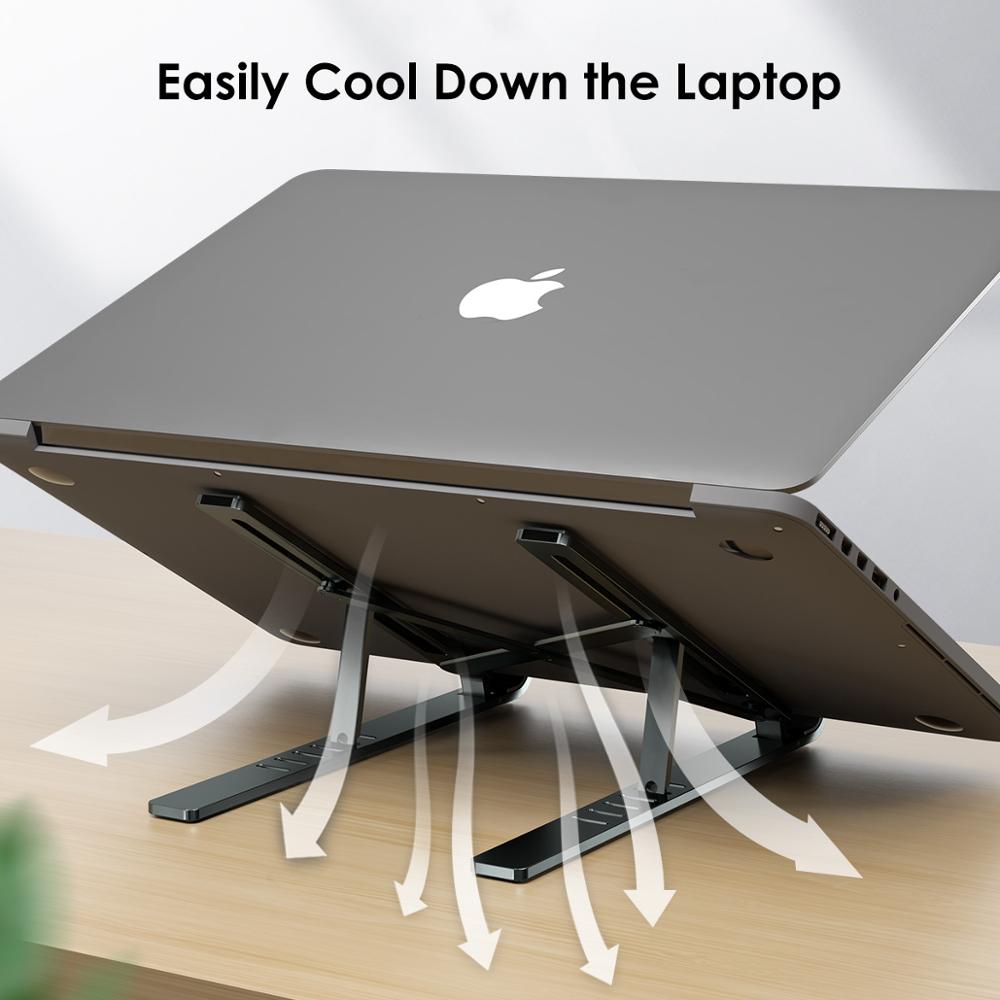 LINGCHEN, soporte para portátil para MacBook Pro Air Notebook, soporte plegable de aleación de aluminio para portátil, soporte para portátil, soporte para Notebook