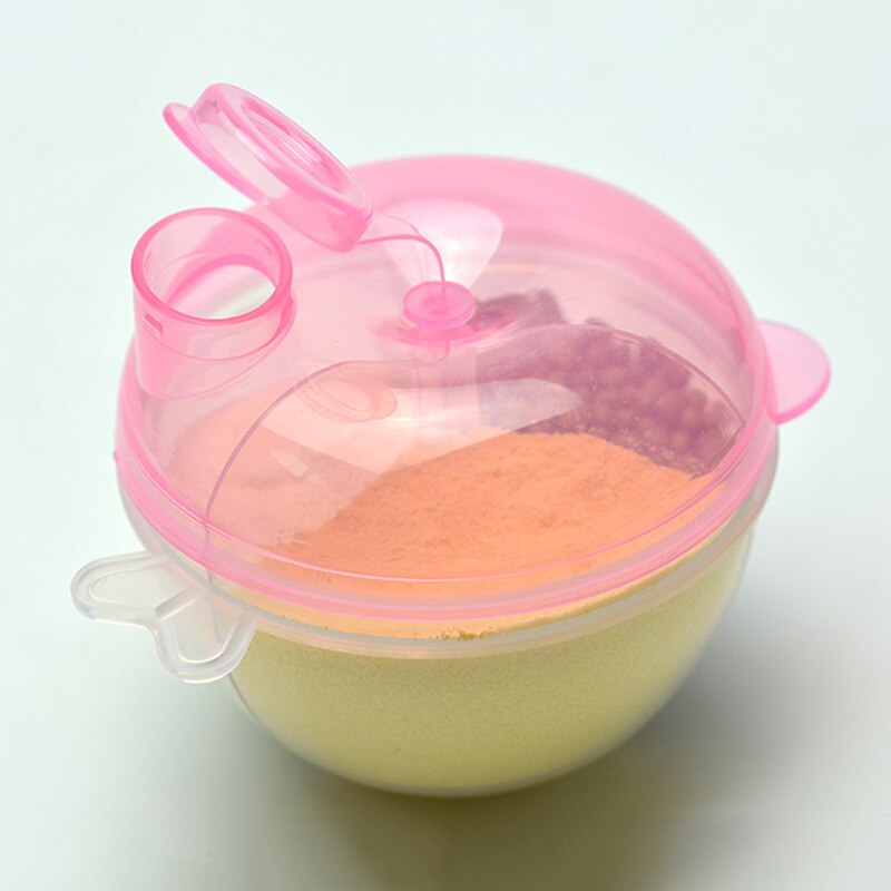 Mælkebeholder baby tur mælkepulver opbevaringsrum roterende opbevaringsboks bærbar mælkepulveræske plast tre gitter: Rød