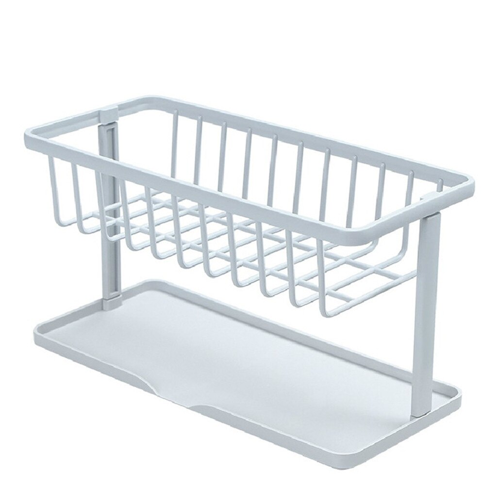 Egouttoir vaisselle evier porte-éponge crochets sur le mur organisateur d'angle salle de bain Caddy étagère cuisine rangement support étagères: Gray 