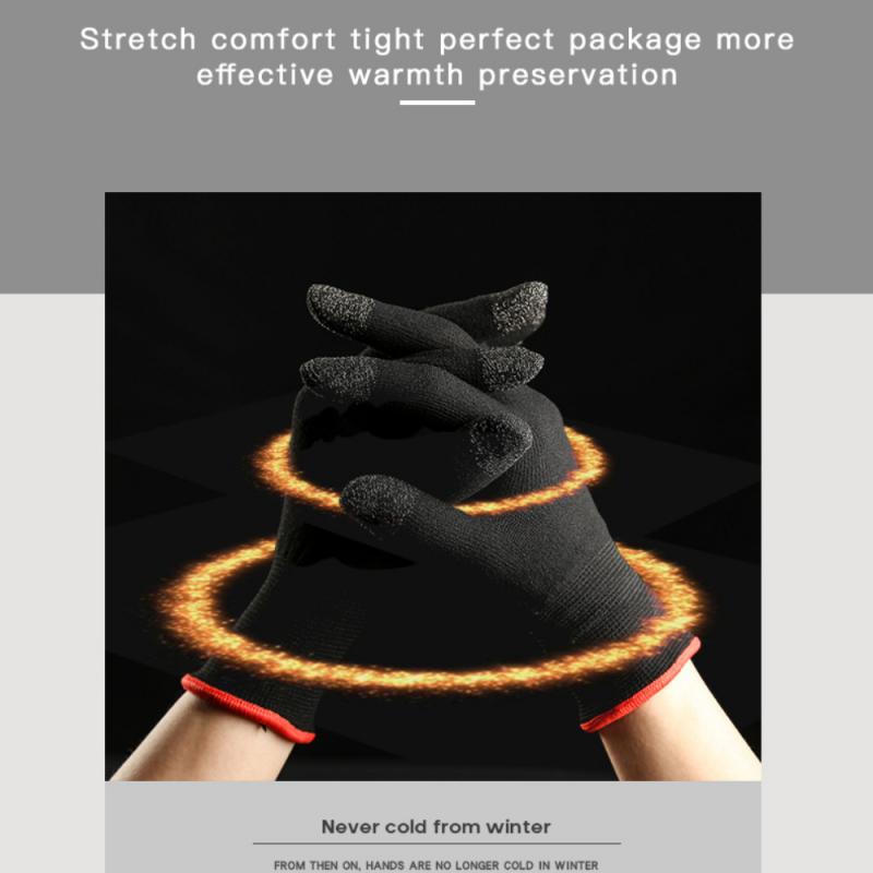 Winter Warm And Breathable Game Controller Sweat Proof Gaming Finger Gloves Non-Scratch Sleeve Sensitive Nylon Mobile Touch