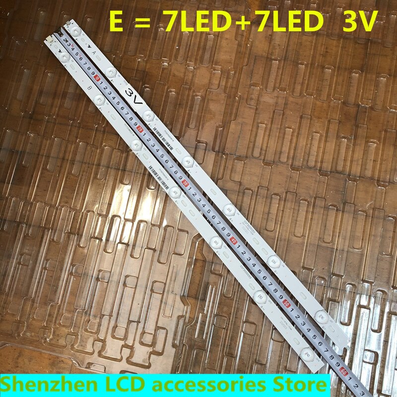 Barre lumineuse LED pour téléviseur LCD, rétro-éclairage universel pour Hisense Changhong TCL Konka skyvalue, 8 pièce/lot 32 pouces-75 pouces, 3v 6v: E 7LED and 7LED 3V