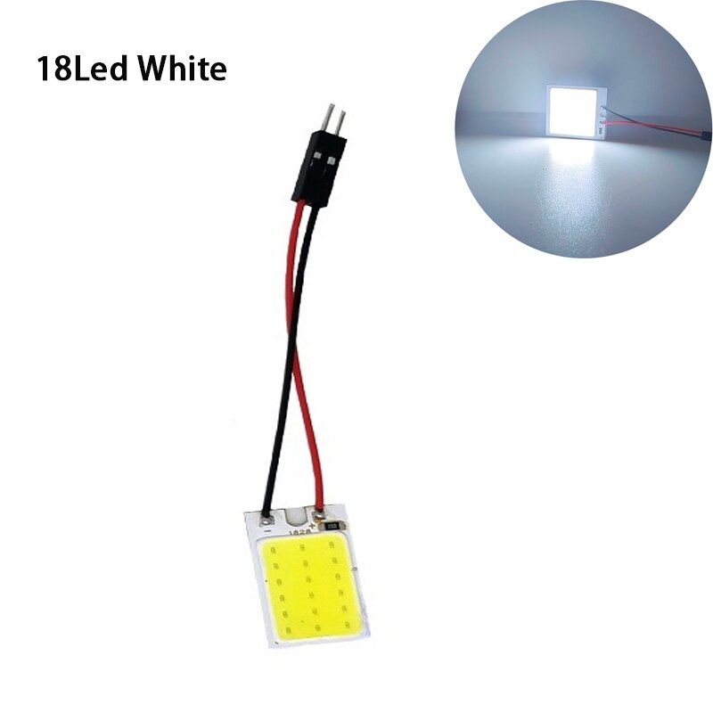 2/4/10 Uds accesorios de Interior de coche 18/24/48 SMD T10 4W 12V COB Panel Interior de coche luces LED bombilla de lámpara luz de techo de coche Panel de coche: Azul / 3.000 K
