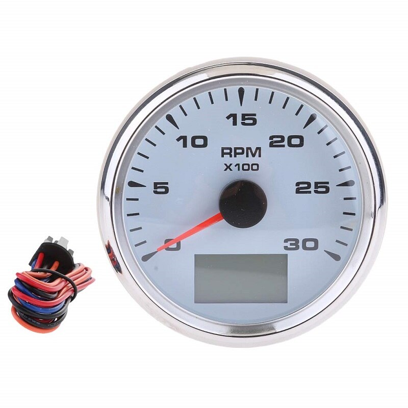 85mm 8Colors Backlight Waterproof Tachometer Gauge With Hour Meter 3000RPM Tachometer Gauge 9V 32V fit Universal Car Boat