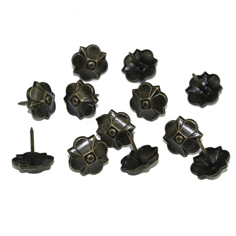 50 stk 20*23mm vintage paraply firkløver negle dekorative stifter studs trækasse sag møbel søm pushpin