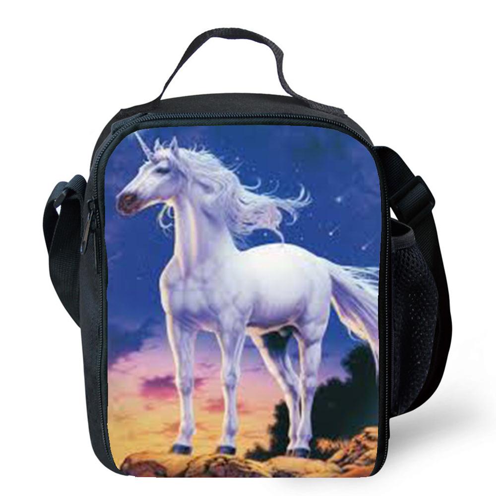 Hello Unicorn Lunch Bag Oxford Food Preservation Organizer Picnic Lunch Bags Fresh Fruit Insulation Pouch Cooler for Kids girls: 12