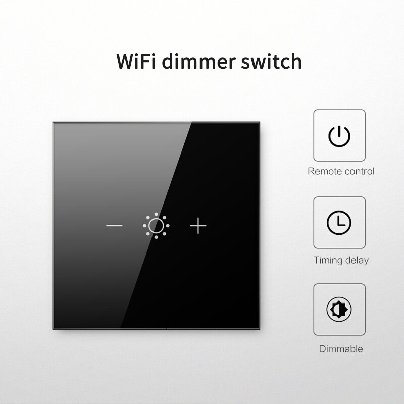 Tuya WiFi Smart Light Touch Switch Dimmer Neutral Wire Required Smart Life APP control Alexa Google Home Compatible 1 Gang EU US