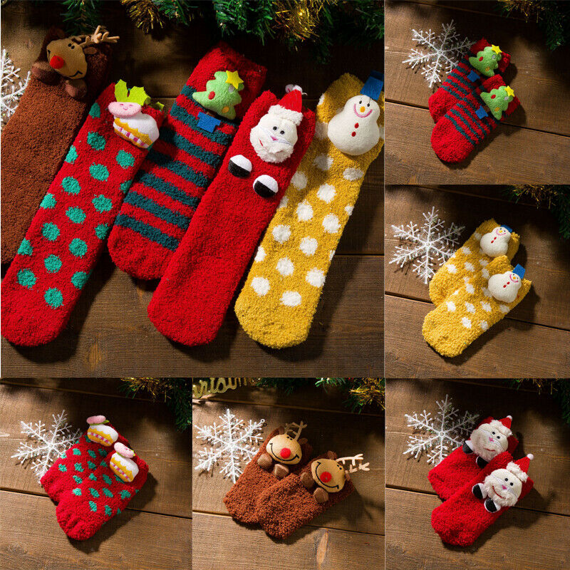 Family Matching Christmas Socks Santa Claus Xmas Tree Socks Hosiery Soft Warm Cotton Snowflake Soft Socks Christmas