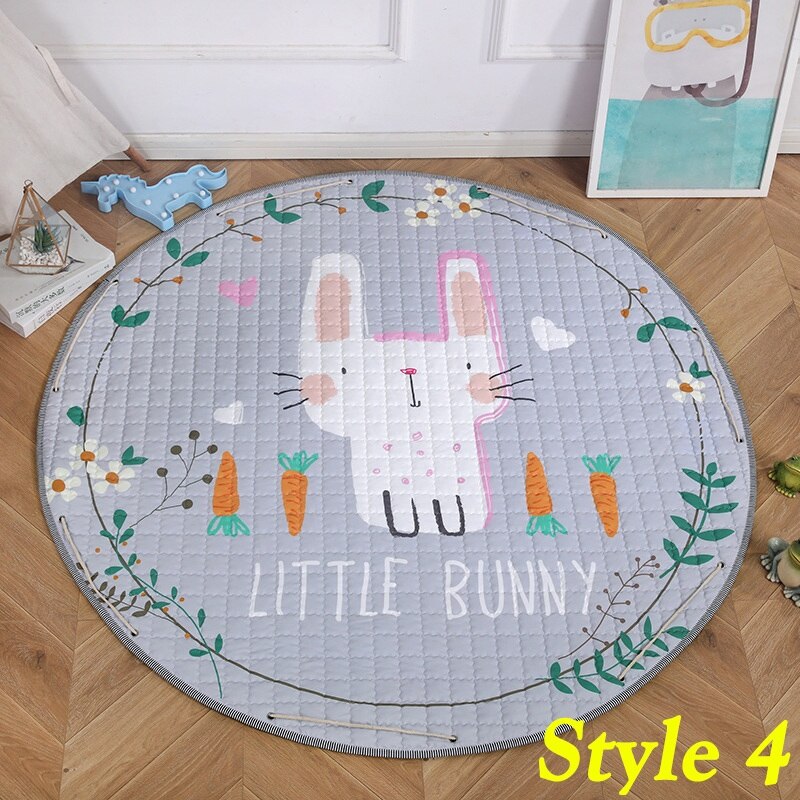 150CM Animal ours renard Lion dessin animé motif bébé jouer tapis antidérapant ramper tapis couverture enfants jouets sac de rangement accessoires Photo: style 4