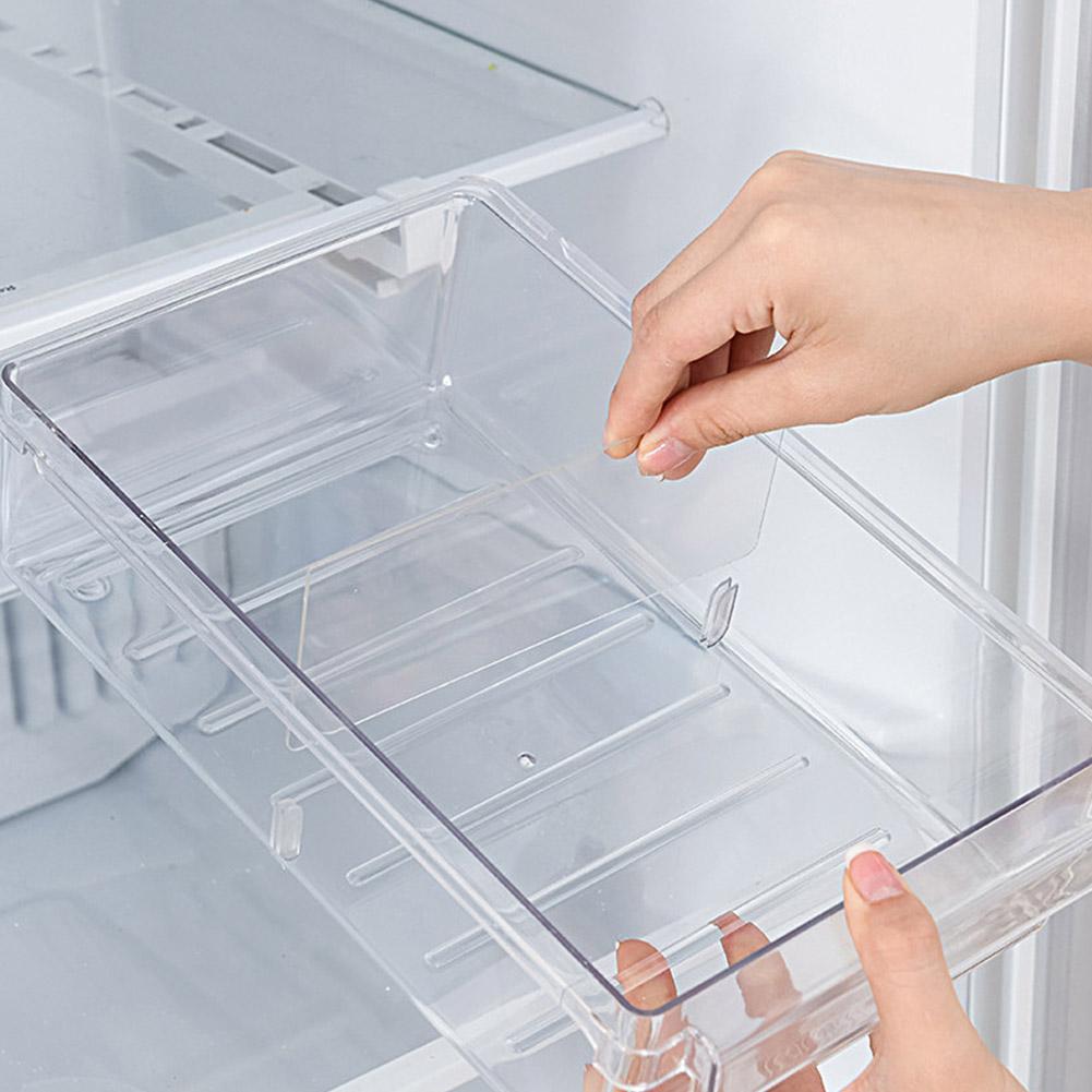 Transparent Fridge Organizer Adjustable Refrigerator Drawer Plastic Kitchen Fruit Food Storage Box Kitchen Organizer