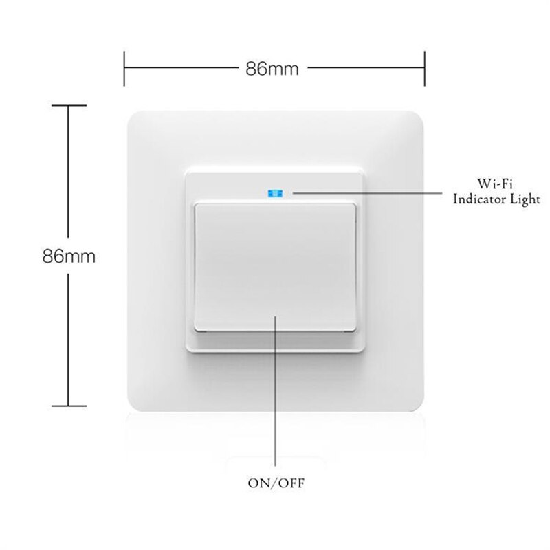 WiFi Smart Switch Light Switch Push Button Smart Life APP Remote Control Works with Alexa Google Home for Voice Control EU Plug
