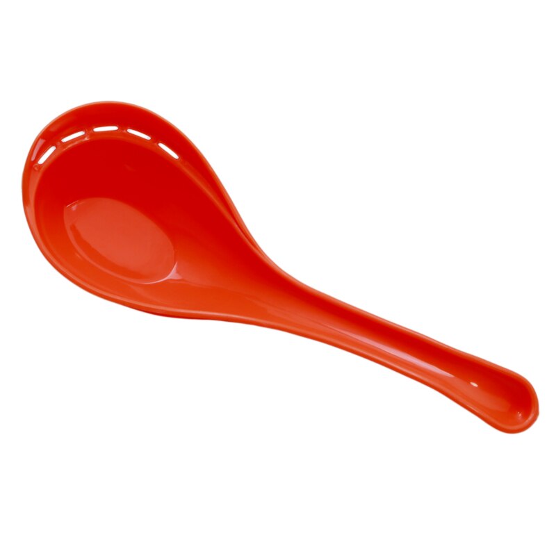 Long-Handle Dual-Use Side Leaky Soup Spoon Serving Soup Filtering Large Spoon Kitchen Tableware Spoon Flatware: orange
