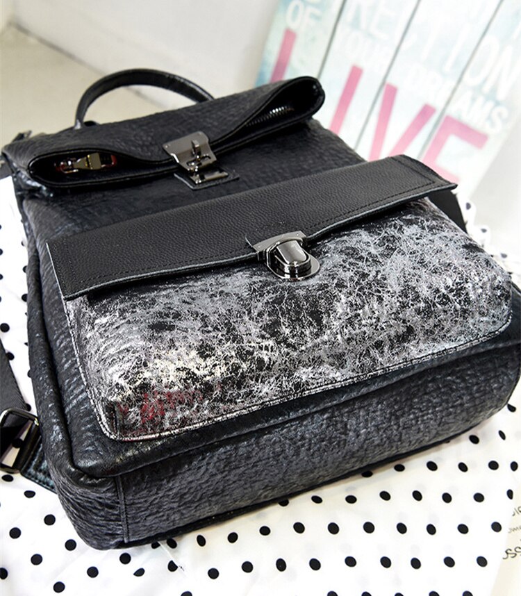 Dames microvezel synthetisch leren rugzak voor vrouwen, studenten, casual, grote capaciteit patchwork dagelijkse dagrugzak