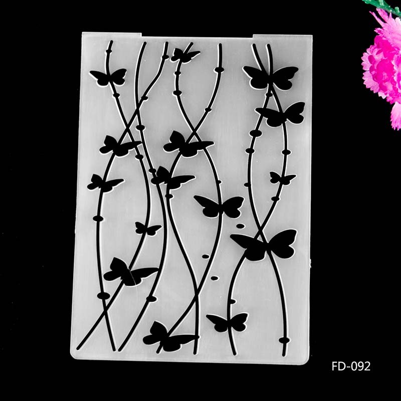 AZSG Butterfly Flowers Plastic Embossing Folder For Scrapbooking Type Photo Album Card Paper Craft Template Mold: FD-092