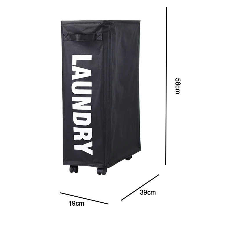 Rolling Laundry Hamper with wheels Waterproof and Collapsible Laundry Baskets For Clothes Toys Clothes Basket with Mesh Cover: DARK GRAY