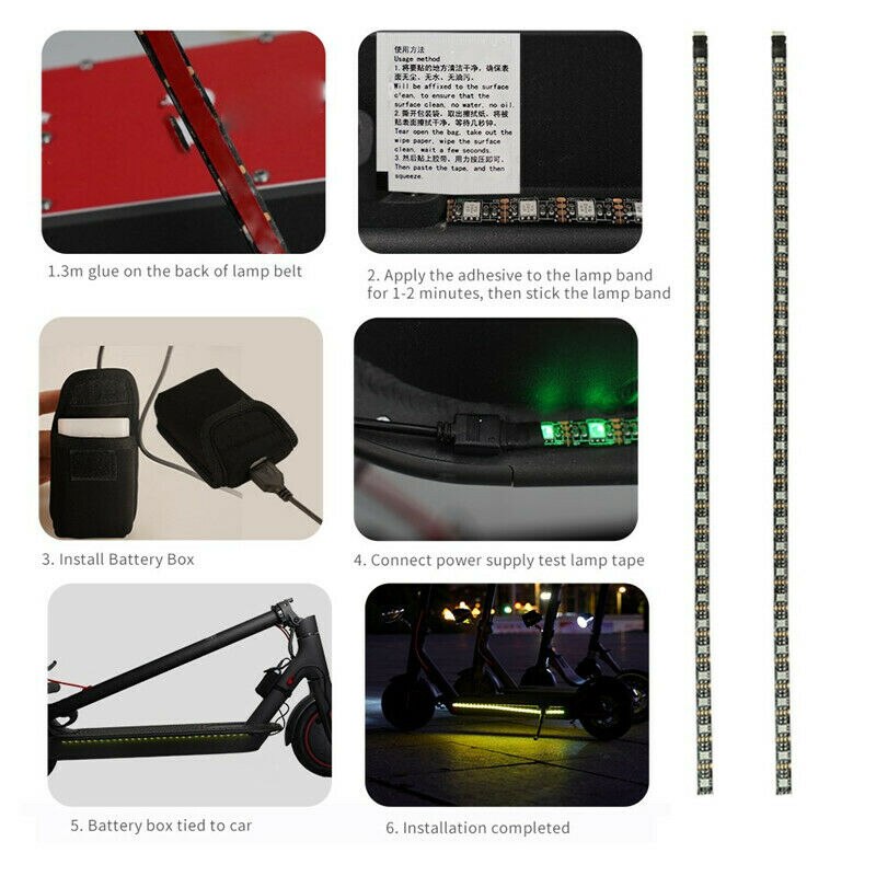 Bande lumineuse led pour trottinette électrique xiaomi  m365/ pro, accessoires