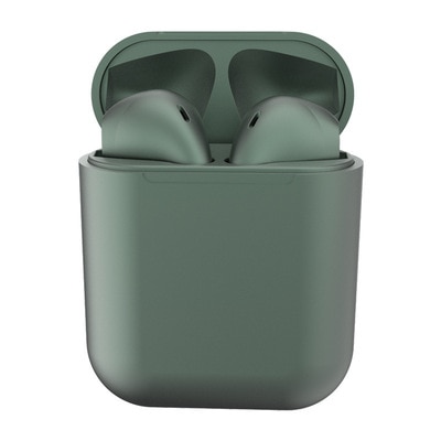 14 colores Macaron i12 TWS auriculares inalámbricos Bluetooth 5,0 auriculares originales inpods i12 mate sonido supergrave auriculares i2 TWS: i12 Dark green