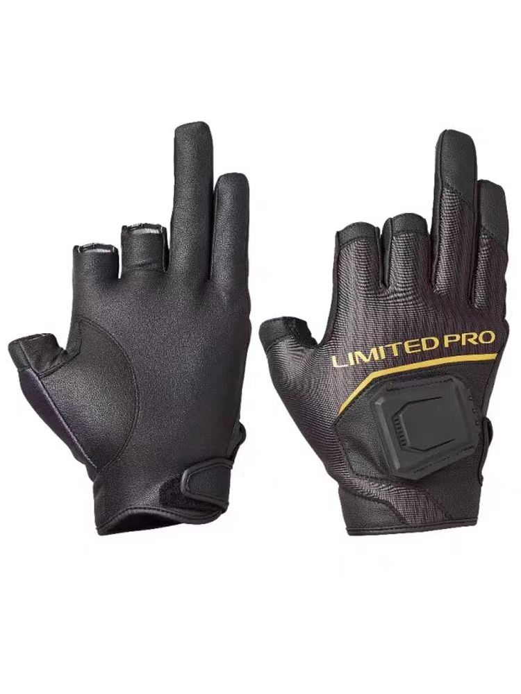 Fireblood fiskehandskar för män stenfiske halvfinger trefingers pu-läder lätta halkfria handskar gl -110v: Xl / Vit