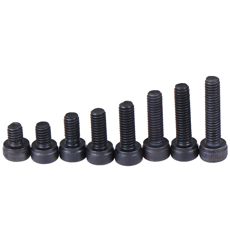 M4/M5/M6/M8 12.9Grade Steel Allen Hex Socket Cap Head Black Screw Bolt Furniture Fastener 20PCS