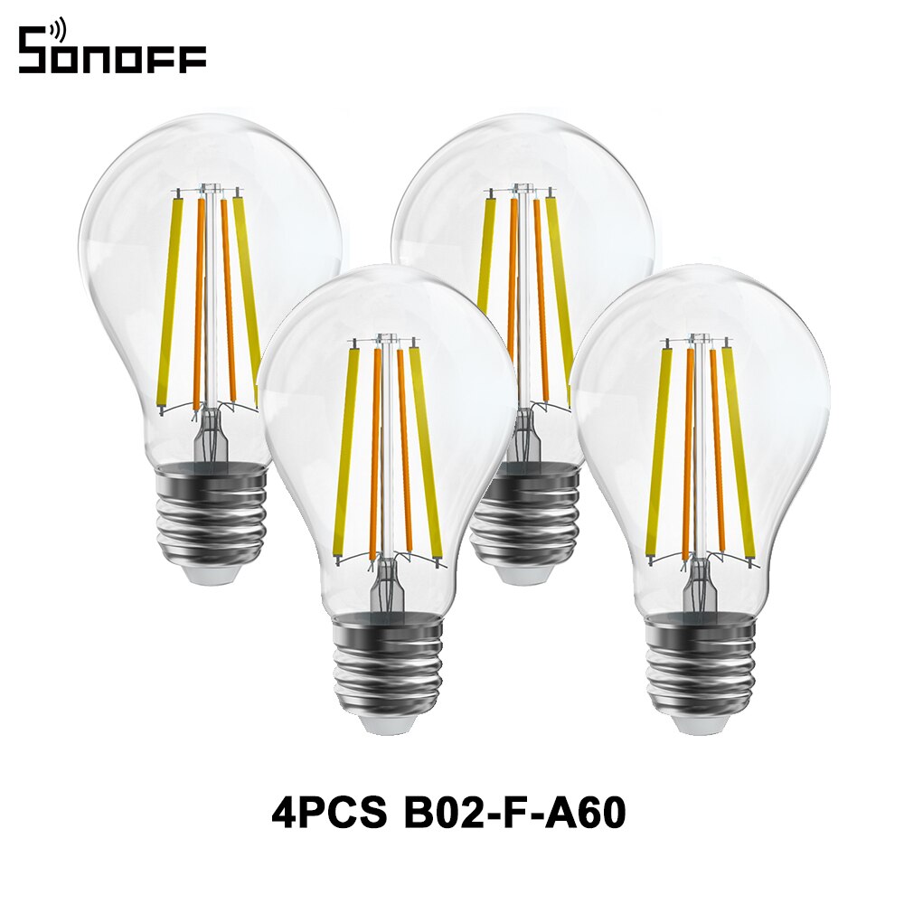 SONOFF B02-F Smart Wi-Fi Filament Led-lampe Vintage Stil Energiesparende Licht Dimmbare Voice Control über Alexa Google Hause: 4PCS B02-F-A60