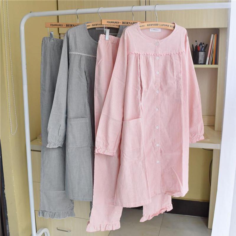 hiver maternité pyjamas grossesse vêtements allaitement Pyjama Premama costume pour femmes enceintes mousseline allaitement Homewear ensemble